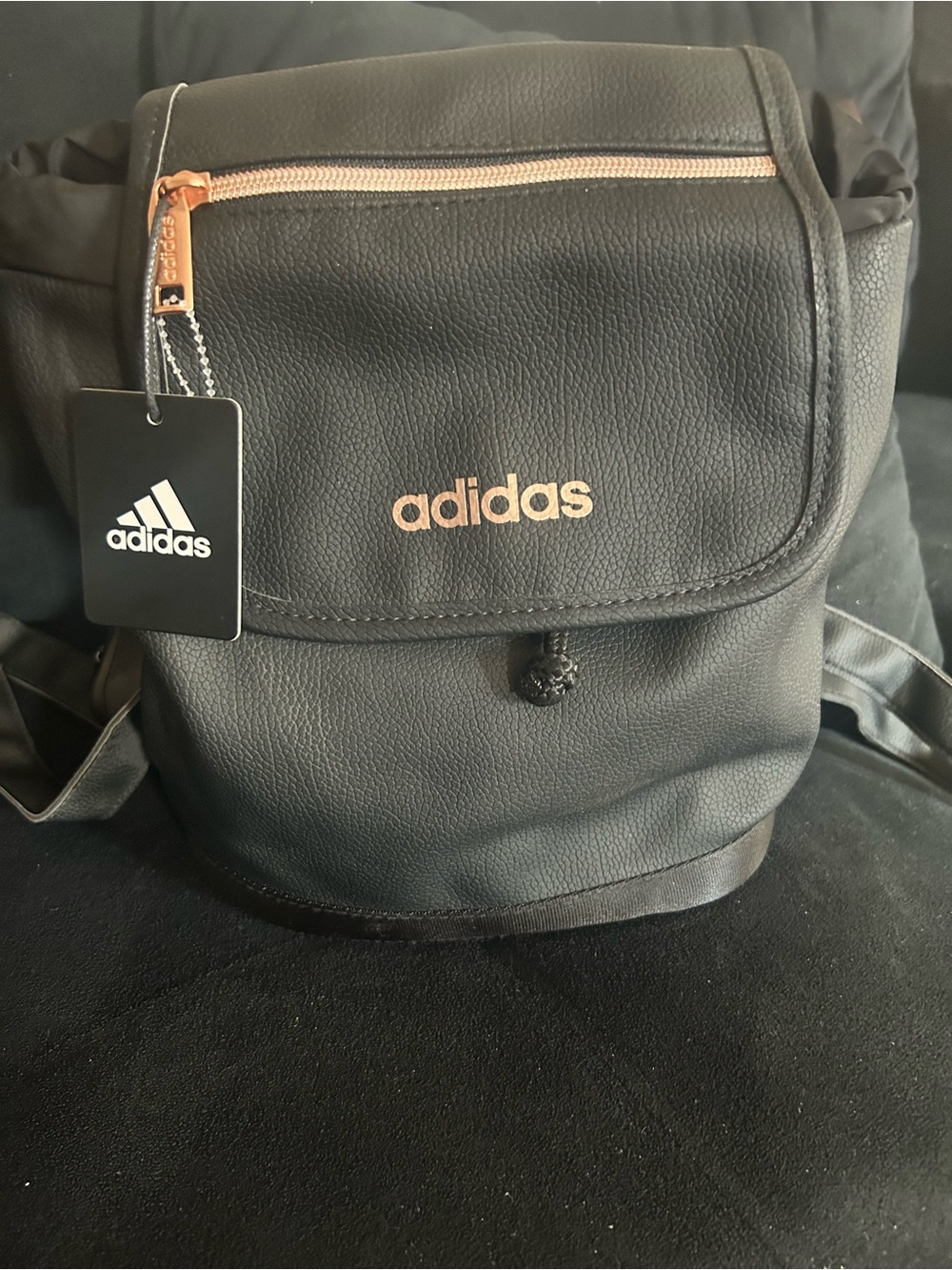 adidas Black Backpack with Rose Gold Accents